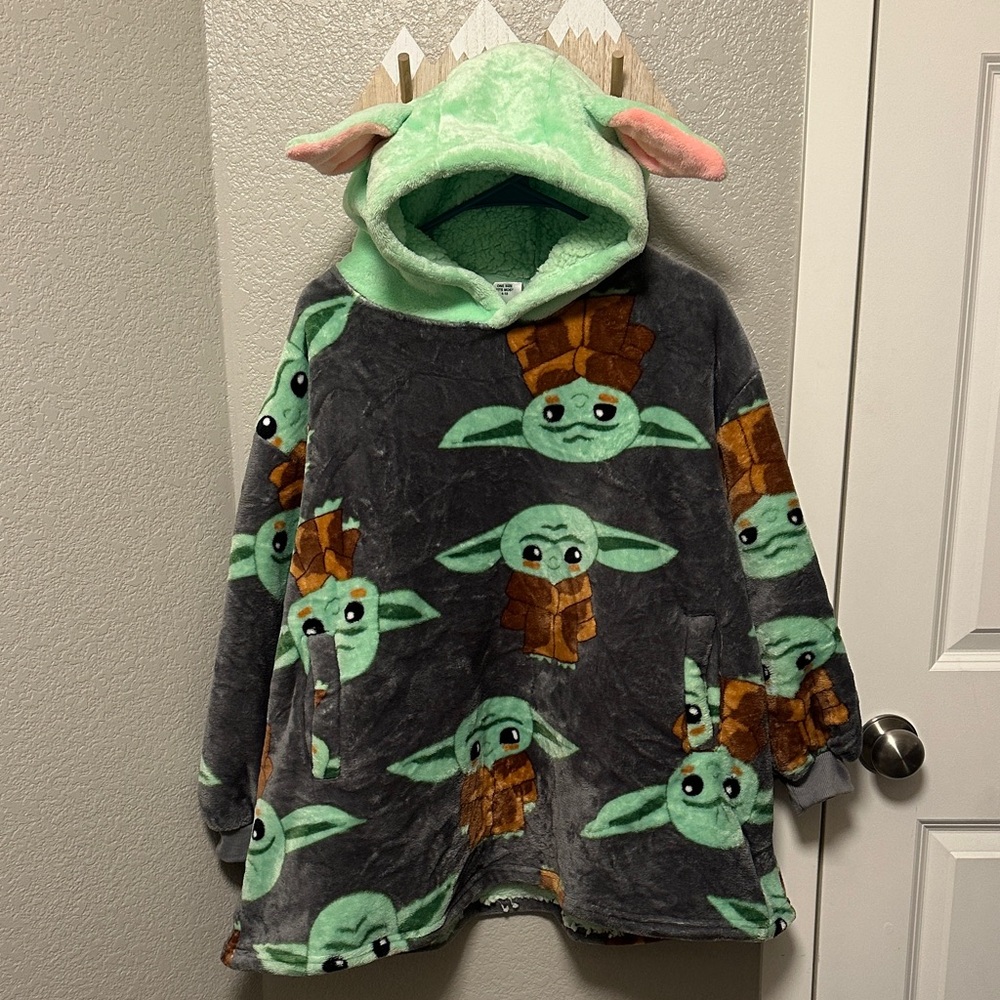 Baby Yoda Sherpa lined hooded jacket